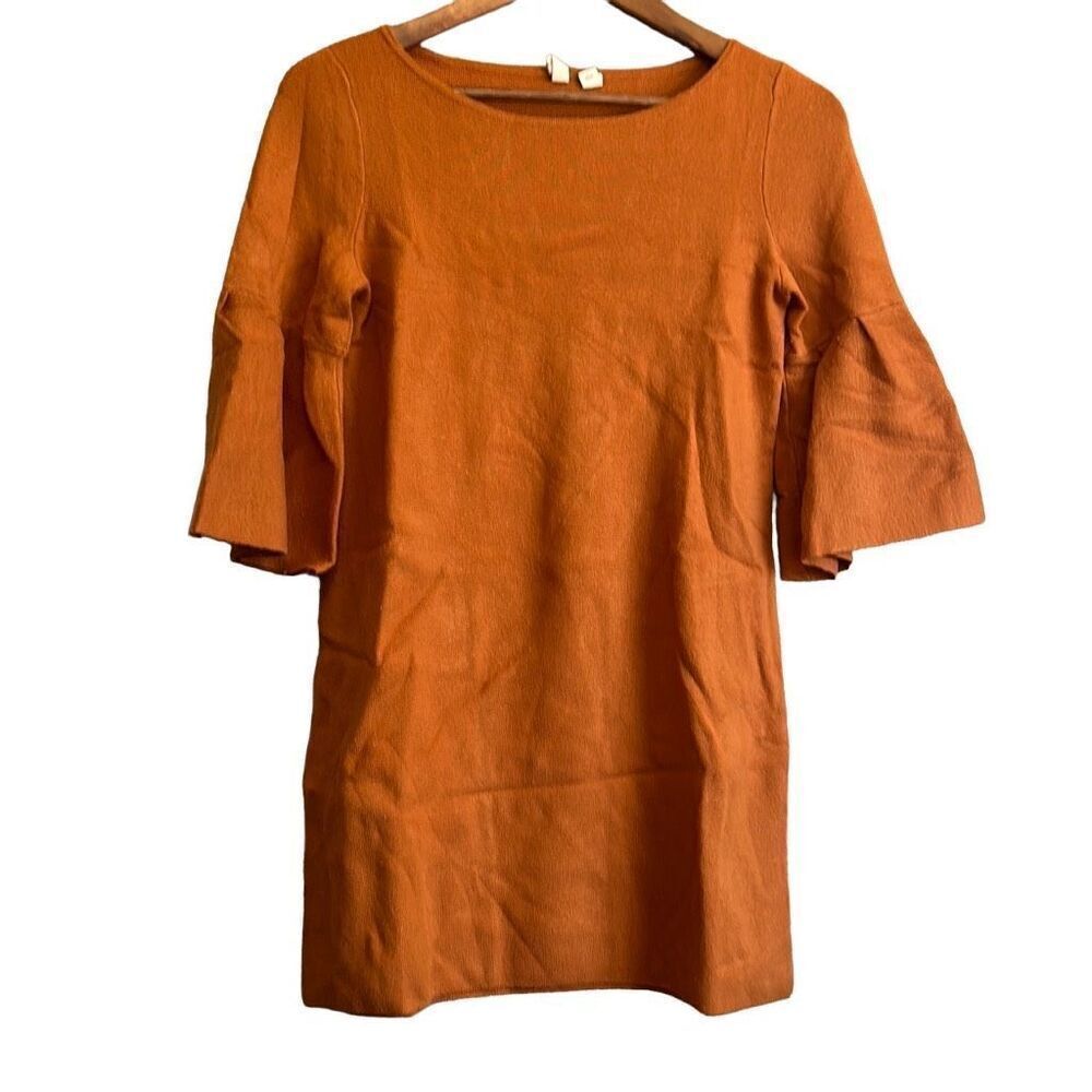 Moth Sweater‎ Dress Womens XS Orange  Bell Sleeve Knit Mini Anthropologie